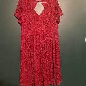 Elegant Red Lace Dress